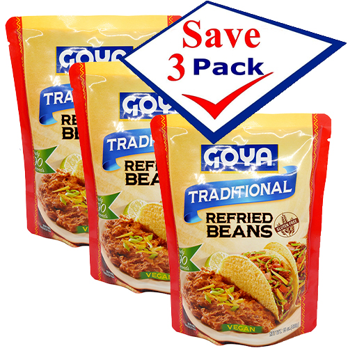 Goya Traditional Refried Pinto Beans 15 oz Pack of 3